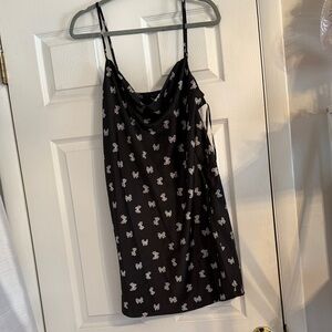Forever 21 Black Dress with White Butterfly Print